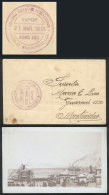 Postcard Sent To Montevideo Without Postage, With The Very Rare Violet Handstamp "Compañía Argentina... - Other & Unclassified