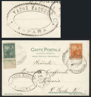 Postcard Sent To Rosario On 9/SE/1902, Franked With 4c. (1c. + 3c. Liberty) Canceled "ESTAFETA AMBULANTE SALTO... - Other & Unclassified