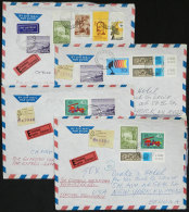 4 Express And Registered Airmail Covers Sent To USA And Switzerland In 1970 With Spectacular Large Postages, All... - Other & Unclassified