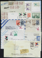 10 Covers Used In 1960s And 1970s, All Including In The Postage Stamps Of The Airmail Issues "Stylized Airplane",... - Sonstige & Ohne Zuordnung