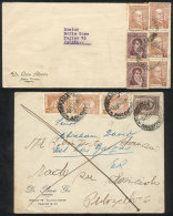 2 Covers Sent To Paraná In 1944 And 1945 (one Returned To Sender) Franked With 5c. Including Stamps Of 1c.... - Sonstige & Ohne Zuordnung