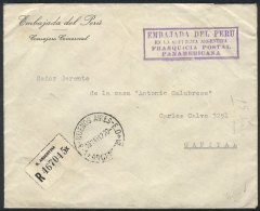 Registered Cover Used In Buenos Aires On 16/MAY/1942 By The Embassy Of Peru, With PANAMERICAN POSTAL FRANCHISE, VF... - Andere & Zonder Classificatie