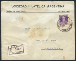 Registered Cover Franked By GJ.604, Sent From Buenos Aires To Rosario On 15/AUG/1928, VF! - Andere & Zonder Classificatie