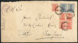 Front Of A Registered Cover Sent From RODEO To San Juan On 12/SE/1918, Franked With 49c. (pair GJ.447, 12c. With... - Other & Unclassified