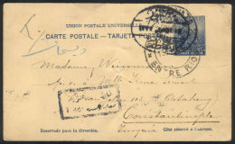 5c. Plowman Postal Card Sent From DOMINGUEZ (Entre Ríos) To TURKEY On 13/JUN/1916, Varied Marks And Arrival... - Andere & Zonder Classificatie