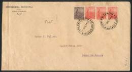 Official Cover Of The City Hall Municipality Franked By GJ.339 + 342 Strip X3, Total 17c. (rate For Local... - Other & Unclassified