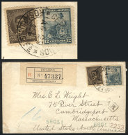 INTERESTING MIXED POSTAGE: 24c. Belgrano (of The Issue "Rivadavia, Belgrano And San Martin") + 12c. Seated Liberty... - Andere & Zonder Classificatie