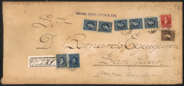UNIQUE COMBINATION: Registered Cover Sent From Buenos Aires To San Juan On 24/FE/1899 Franked With 90c. Consisting... - Sonstige & Ohne Zuordnung