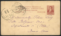 REPLY PAID Postal Card (6c. Rivadavia) Sent From Paris To Buenos Aires On 9/MAR/1896 (arrival 6/AP), VF Quality,... - Sonstige & Ohne Zuordnung