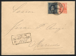 5c. Stationery Envelope + 12c. Belgrano, Sent By Registered Mail From JUNIN To Mercedes On 29/MAY/1895, VF Quality! - Sonstige & Ohne Zuordnung