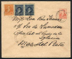 5c. Rivadavia Stationery Envelope + 3c. + Pair 12c. (total Postage 32c.), Sent By Registered Mail From Buenos Aires... - Other & Unclassified