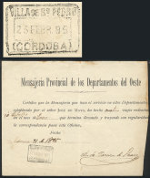 Receipt Of The Stagecoach Mail Service "Mensajería Provincial De Los Departamentos Del Oeste" Of The... - Andere & Zonder Classificatie