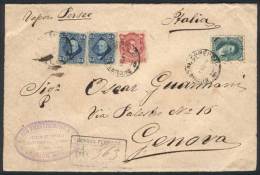 Registered Cover Franked By GJ.50 + 54B + 55 X2 (total 72c.), Sent From Buenos Aires (Sucursal Comercio) To Italy... - Other & Unclassified