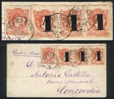 Cover Sent From Rosario To Concordia On 10/MAR/1877, Franked By GJ.38 + 45 X3 (total Postage 8c.), Very Fine... - Other & Unclassified