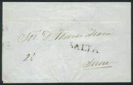 Folded Cover Dated 29/MAY/1854, With Straightline SALTA Marking In Black (VK.3) And "2½" Rate In Pen, Sent... - Sonstige & Ohne Zuordnung