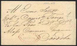 Folded Cover Used In 1850s (genuine), With FORGED Pre-stamp Marking: "Renta General De Correos De Buenos Aires"... - Sonstige & Ohne Zuordnung