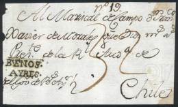 Front Of An Official Cover Sent To The Captaincy Of Chile (circa 1771), With Black 2-line BUENOS AYRES Marking... - Andere & Zonder Classificatie