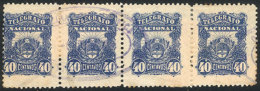 GJ.4, Beautiful Used Strip Of 4 Stamps, VF Quality, Rare Multiple! - Telegraphenmarken
