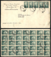 Cover Sent From Ushuaia To Buenos Aires On 24/JUN/1967 With Fantastic Postage Of 80P. Consisting Of 40 Stamps Of... - Dienstzegels