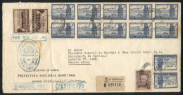 Registered Airmail Cover Sent From Puerto Madryn To Buenos Aires On 23/AU/1961, With Nice Postage Of 8.20P., Very... - Dienstmarken