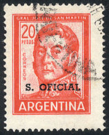 GJ.770a, 20P. San Martín With DOUBLE IMPRESSION OF THE STAMP Variety (this Variety Will Be Included In The... - Dienstzegels