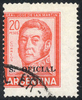 GJ.713, 20P. San Martín With Overprint Type VI, Used, VF Quality, Very Rare, Catalog Value US$60. - Officials