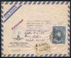 Registered Airmail Cover Sent From Buenos Aires To USA On 19/NO/1965, Franked With GJ.709 (50P. San Martín)... - Servizio