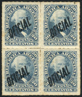 GJ.23, 20c. Velez Sarfield, Block Of 4, Mint With Original Gum Lightly Toned, Fine Quality. Catalog Value US$75. - Servizio