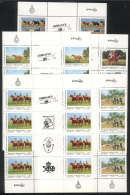 GJ.2414/8EN, 1988 Horse Paintings, Cmpl. Set Of 5 Values, Each One In Blocks Of 8 Stamps With 4 Different Gutters,... - Other & Unclassified