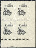 GJ.1441a, 1968 Disabled Persons (man On Wheelchair And Factory) With GREEN COLOR OMITTED Variety, MNH Block Of 4,... - Andere & Zonder Classificatie