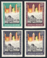 GJ.1419, 1967 Centenary Of Villa María, Cart, 4 Different TRIAL COLOR PROOFS Printed On Original Paper Of... - Sonstige & Ohne Zuordnung