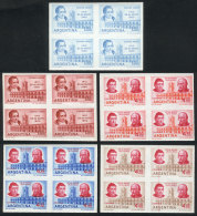 GJ.1170 + 1172, 5 Trial Color Proofs, MNH Blocks Of 4 Of Excellent Quality! - Otros & Sin Clasificación