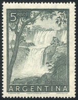 GJ.1053ASG, 1954/7 5P. Iguazú Falls, PRINTED ON GUM Variety, Rare! - Autres & Non Classés