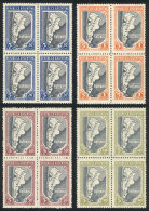 GJ.912/915, 1944 San Juan Earthquake Victims, Cmpl. Set Of 4 Values In MNH Blocks Of 4 (the 5c+50c. Value With A... - Andere & Zonder Classificatie