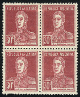 GJ.619, Ribbed Paper, Mint Block Of 4 Of VF Quality, Catalog Value US$100. - Autres & Non Classés