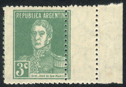 GJ.597, With Variety: Double Perforation At Right, Producing A Small Label, VF And Rare! - Other & Unclassified