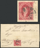 GJ.34, 8th Printing, Rose-carmine, On Folded Cover Dated SAN VICENTE 27/JUN/1872 And Sent "urgente" To Buenos... - Brieven En Documenten