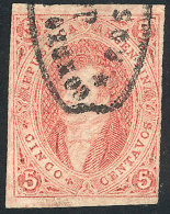 GJ.27, 6th Printing Imperforate, Rose-red, Absolutely Clear Impression, Used In Rosario, Very Nice. - Gebraucht