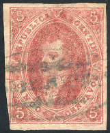 GJ.25SD, 4th Printing, IMPERFORATE Variety (escaped The Perforating Machine), Also On Thick Paper, Lightly Mulatto,... - Gebruikt