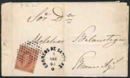 GJ.20, 3rd Printing, On An Entire Letter With Dotted Cancel Along Rimless Datestamp Of Santa Fe, Sent To Buenos... - Brieven En Documenten