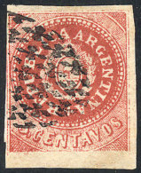 GJ.15b, Narrow C With VARIETY: "bottom Frame Line Omitted", Nice Red Color, VF Quality! - Used Stamps