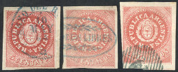 GJ.15, Narrow C, 3 Examples In Different Shades, With Very Light Thins On Back And Very Good Fronts, Good... - Used Stamps