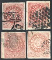 GJ.15, Narrow C, 4 Examples With Different Cancels, Fine General Quality, Interesting! - Oblitérés