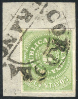 GJ.8, 10c. Yellow-green, Fantastic Examples Of Huge Margins And Very Neat Impression, Beautiful Color, On Fragment... - Usados