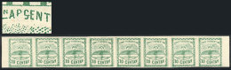 GJ.5A, 10c. Large Figures, Dark Green, Strip With The 8 Types, The 2nd Stamp With "APGENTINA" Variety, MNH, Superb,... - Ungebraucht