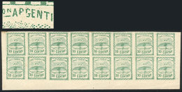 GJ.5a, 10c. Large Figures, Double Strip With The 8 Types (lower Part Of The Sheet), One Stamp With "APGENTINA"... - Unused Stamps