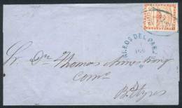 GJ.1, 5c. Red Franking A Folded Cover To Buenos Aires, With Double Ogive FRANCA Cancel And PARANÁ Datestamp,... - Gebraucht