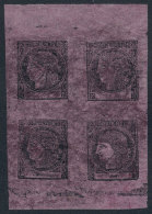 GJ.17, 1880 Magenta, Spectacular Block Of 4 Formed By Types 3-4-7-8, MINT NEVER HINGED With Full Original Gum... - Corrientes (1856-1880)