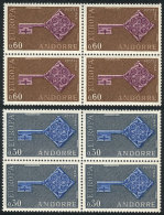 Yvert 188/189, 1968 Topic Europa, MNH Blocks Of 4, Excellent Quality, Catalog Value Euros 140. - Ongebruikt