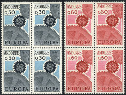 Yvert 179/180, 1967 Topic Europa, MNH Blocks Of 4, Excellent Quality, Catalog Value Euros 100. - Unused Stamps